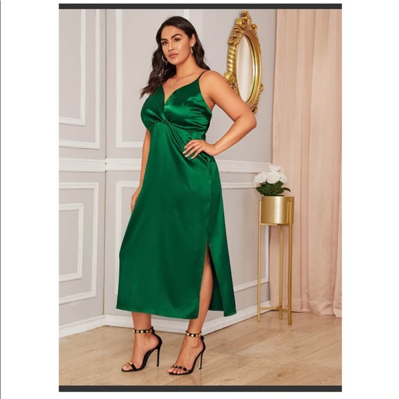 SHEIN Bell Sleeve Knot Front M Slit Tribal Print Maxi Dress Women Deep V Neck High Waist Elegant 